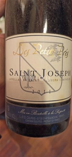 Vin Rouge sec Les Petits Prés L et D. Courbis 2011 France Vallée du Rhône Saint-Joseph AOC