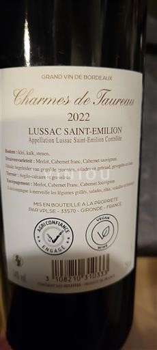 Bordeaux Lussac-saint-émilion Charmes De Taureau 2022