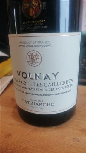Bourgogne Volnay Premier Cru Patriarche Les Caillerets 2020