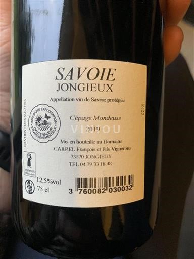 Savoie en Bugey Jongieux Carrel, François Et Fils 2019