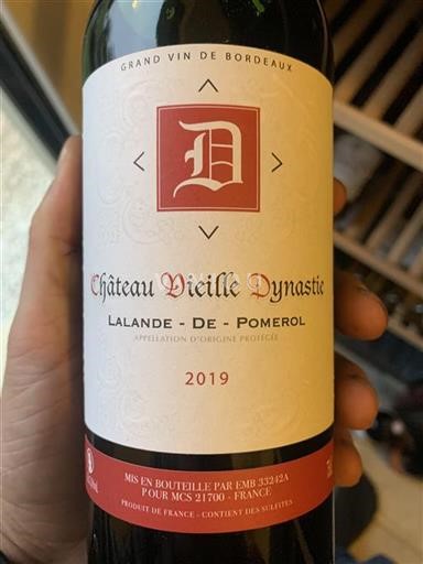 Bordeaux Lalande-de-Pomerol Château Vieille Dynastie 2019
