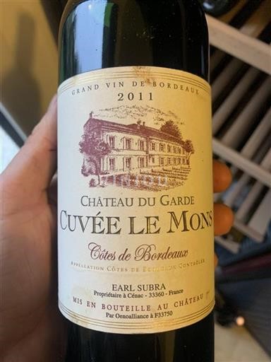 Bordeaux Côtes-de-Bordeaux Château Garde Le Mons 2011