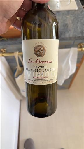 Vin Rouge sec Les Ormeaux Château Malartic Lauriol 2022 France Bordeaux AOC