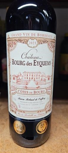 Vin Rouge sec Château Bourg des Eyquems 2023 France Bordeaux Côtes-de-bourg AOC