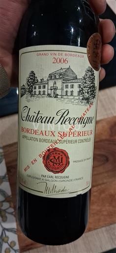 Burdeos Bordeaux superior Château Recougne 2006