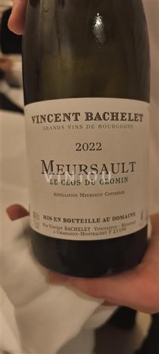 Burgundy Meursault Vincent Bachelet Le Clos du Cromin 2022
