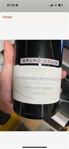 Burgundi Chassagne-Montrachet AOP / AOC Domaine Bruno Colin Chassagne-Montrachet Vieilles Vignes 2018