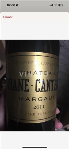 Bordeaux Margaux 2ème Grand Cru Classé Château Branecantenac (blank) 2011