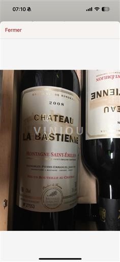 Bordéus Montagne-saint-émilion (blank) Château La Bastienne (blank) 2008