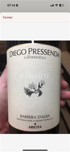 Piedmont Barbera d'Alba DOP / DOC Diego Pressenda Ariota 2014