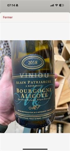 Burgundy Bourgogne Aligoté AOP / AOC Domaine Alain Patriarche Bourgogne Aligoté 2018