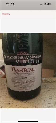Thung lũng Rhône Rasteau AOP / AOC Domaine Beau Mistral Vieilles Vignes 2011
