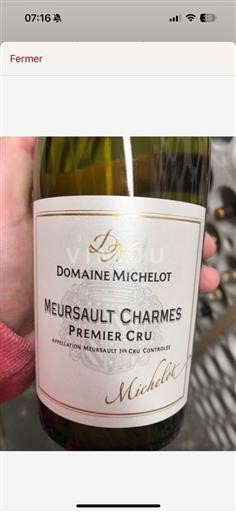 Burgundy Meursault 1er Cru Domaine Bernard Michelot Meursault Charmes 2016