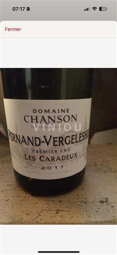Bourgogne Pernand-Vergelesses 1er Cru Chanson Pernand-Vergelesses Les Caradeux 2011