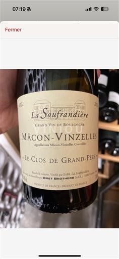 Bourgogne Mâcon et mâcon-villages (blank) La Soufrandière Le Clos De Grand-Père 2021
