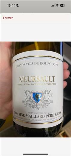 Bourgondië Meursault AOP / AOC Domaine Maillard Meursault 2018