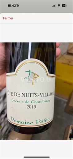 Borgoña Côte de Nuits Villages (blank) Domaine Petitot Secrets De Chardonnay 2019