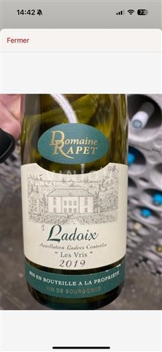 Bourgogne Ladoix (blank) Domaine Rapet Les Vris 2019