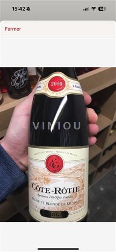 Rhônen laakso Côte-rôtie AOP / AOC E. Guigal Brune et Blonde de Guigual 2010