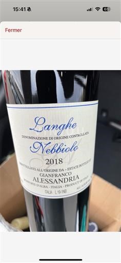 Piemont Langhe DOP / DOC Gianfranco Alessandria Nebbiolo 2018