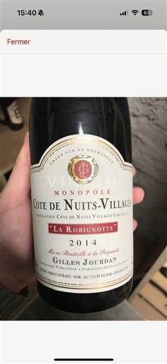 Borgonha Côte de Nuits Villages AOP / AOC Gilles Jourdan La Robignotte 2014