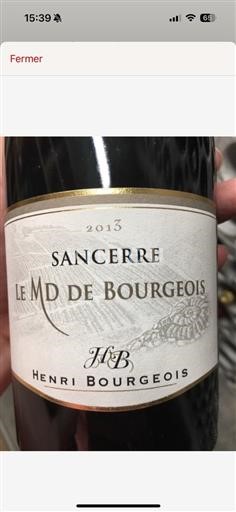 Valle del Loira Sancerre AOP / AOC Domaine Henri Bourgeois Le MD De Bourgeois 2013
