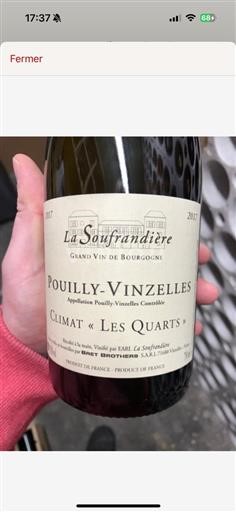 Bourgogne Pouilly-vinzelles AOP / AOC La Soufrandière Pouilly-Vinzelles 2017