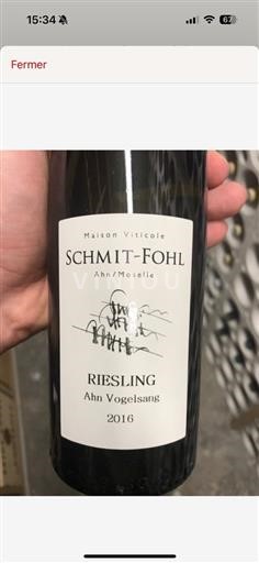 Moselle Luxembourg Không được chỉ định (blank) Maison Schmitfohl Reisling Ahn Vogelsang 2016