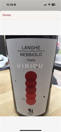 Piemonte Langhe DOP / DOC Molino Vini Langhe Nebbiolo Vitalis 2012