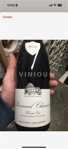 Borgogna Pommard 1er Cru Vaudoiseycreusefond Les Charmots 2014