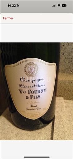 Champaña Champán 1er Cru Veuve Fourny & Fils Blanc De Blanc Brut Premier Cru 2014