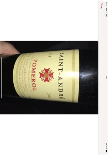 Vin Rouge Saint André Vignobles Daniel Mouty 2014 France Bordeaux Pomerol AOC Cru Classé