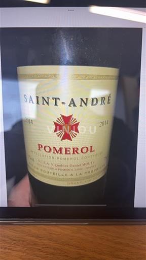 Bordeaux Pomerol Cru Classé Vignobles Daniel Mouty Saint André 2014