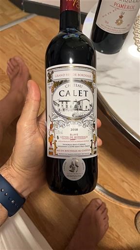 Bordeaux Blaye-Côtes-de-Bordeaux Château Calet 2018