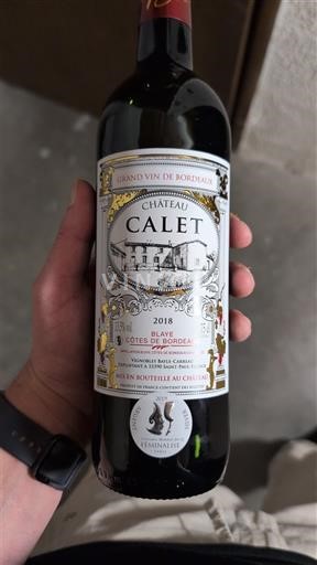 Bordeaux Blaye-Côtes-de-Bordeaux Château Calet 2018