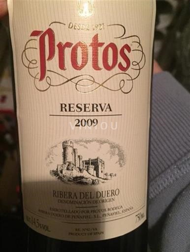 Castilien og León Ribera del Duero Bodega Protos Reserva 2009