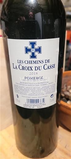 Bordeaux Pomerol La Croix Du Casse Les Chemins de La Croix du Casse 2018