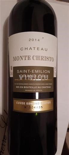 Bordeaux Saint-Émilion Grand Cru Grand Cru Château Monte Christo Edmond Dantès 2014