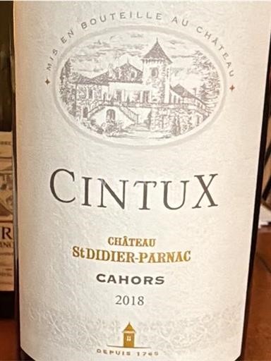 Lounais-Ranska Cahors Château St Didierparnac Cintux 2018