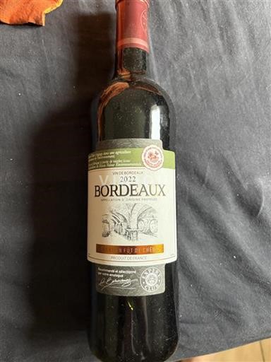 Burdeos Bordeaux Élevé En Fût De Chêne 2022