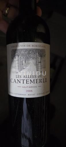Bordeaux Haut-Médoc Grand Cru Château Cantemerle Les Allées de Cantemerle 2006