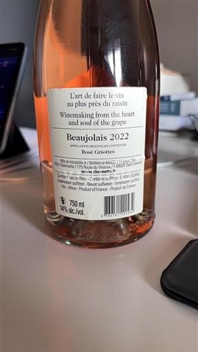 Beaujolais P. M. Chermette Rosé Griottes 2022