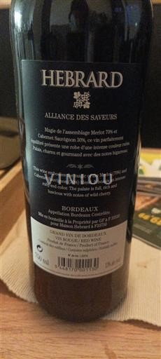 Bordeaux Hebrard Alliance des Saveurs 2016
