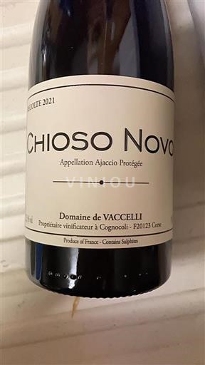 Vin Rouge sec Chioso Novo Domaine Vaccelli 2021 France Corse Ajaccio AOC