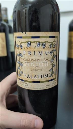 Bordeaux Canon-Fronsac Primo Palatum PALATUM 1998