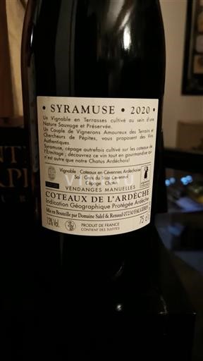 Alpe in reke Rona Ardeški vinogradni grici Domaine Salel & Renaud SYRAMUSE 2020