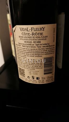 Rhônen laakso Côte-rôtie Vidalfleury Brune & Blonde 2018