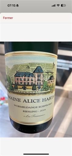 Moselle Luxembourg Alice Hartmann Reisling Les Terrasses 2019