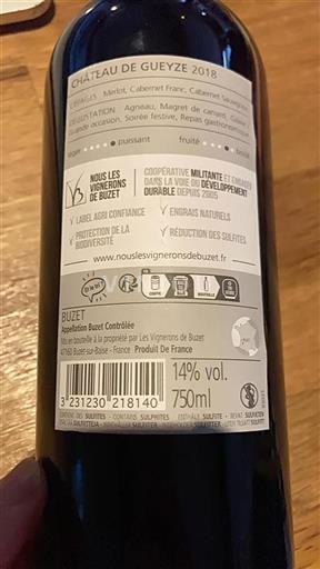 South West Buzet Château Gueyze 2018
