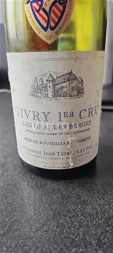 Burgundija Ni doloceno Premier Cru Domaine Jean Tatreaux Et Fils Les Grandes Berges Neleten.